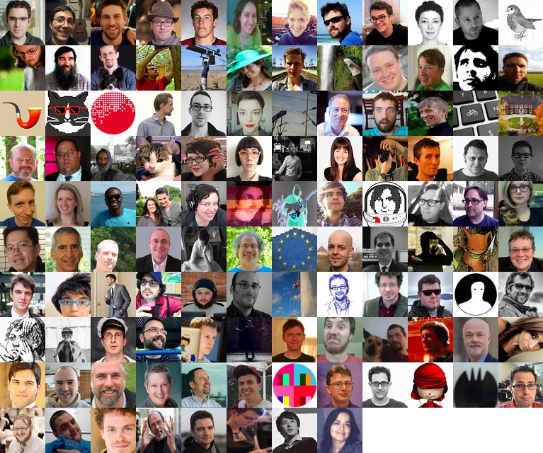 Grid of avatars of past IndieWebCamp participants
